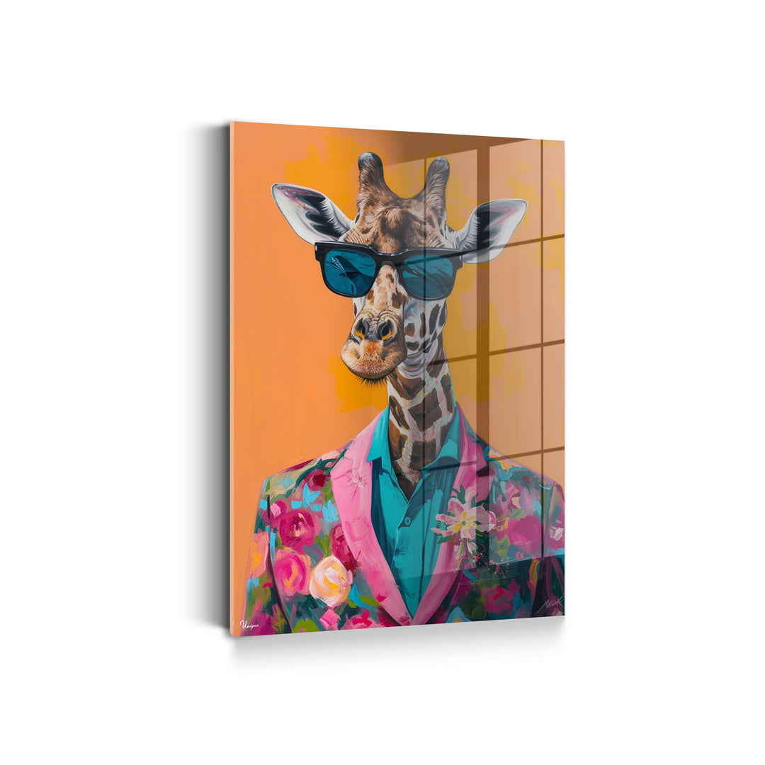 WANDBILD „Stilvolle Giraffe“ – Acrylglas & Alu-Dibond | Exklusive und Moderne Kunst in Museumsqualität