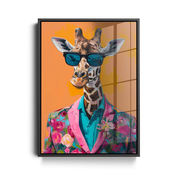 WANDBILD „Stilvolle Giraffe“ – Acrylglas & Alu-Dibond | Exklusive und Moderne Kunst in Museumsqualität
