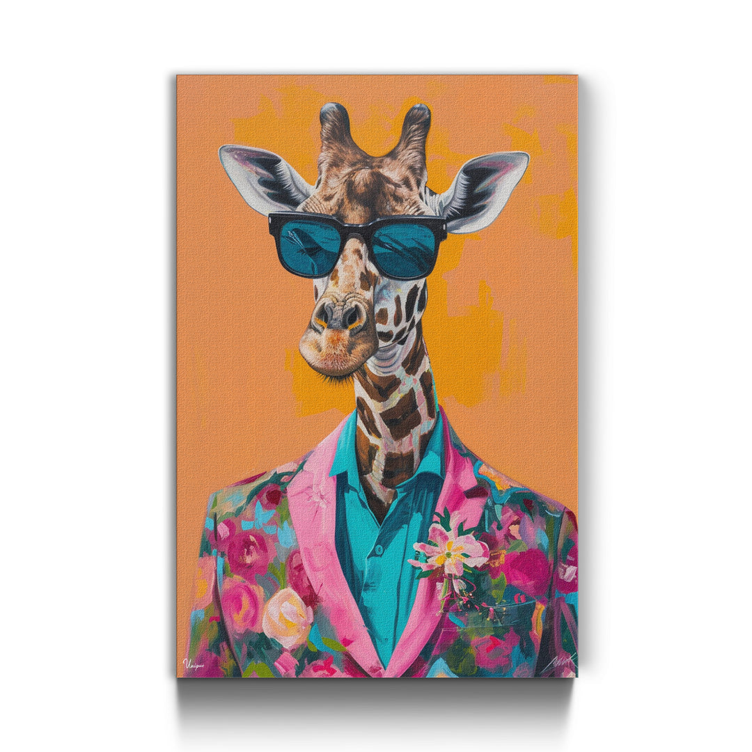 WANDBILD „Stilvolle Giraffe“ – Acrylglas & Alu-Dibond | Exklusive und Moderne Kunst in Museumsqualität