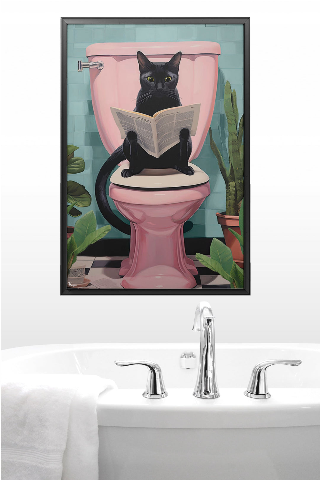 WANDBILD „Katzenabendlektüre“ – Acrylglas & Alu-Dibond | Exklusive und Moderne Kunst in Museumsqualität