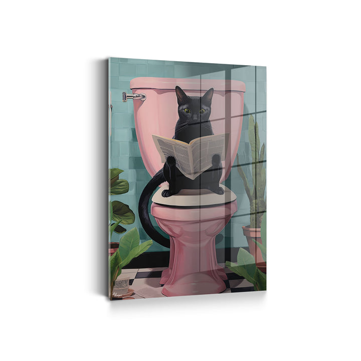 WANDBILD „Katzenabendlektüre“ – Acrylglas & Alu-Dibond | Exklusive und Moderne Kunst in Museumsqualität