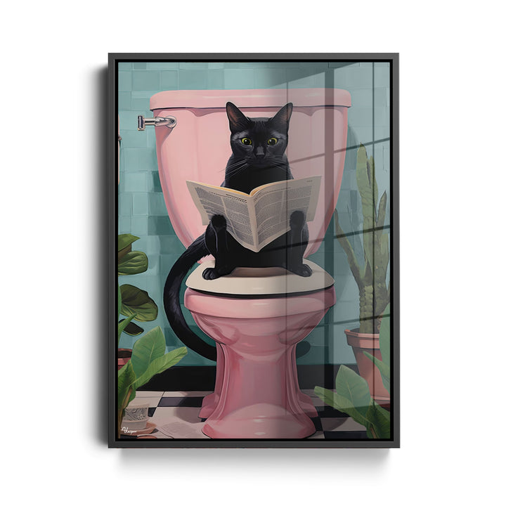 WANDBILD „Katzenabendlektüre“ – Acrylglas & Alu-Dibond | Exklusive und Moderne Kunst in Museumsqualität