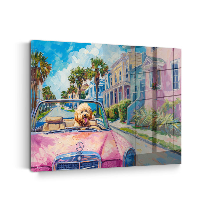 WANDBILD „Sommerfahrt mit Hund“ – Acrylglas & Alu-Dibond | Exklusive und Moderne Kunst in Museumsqualität