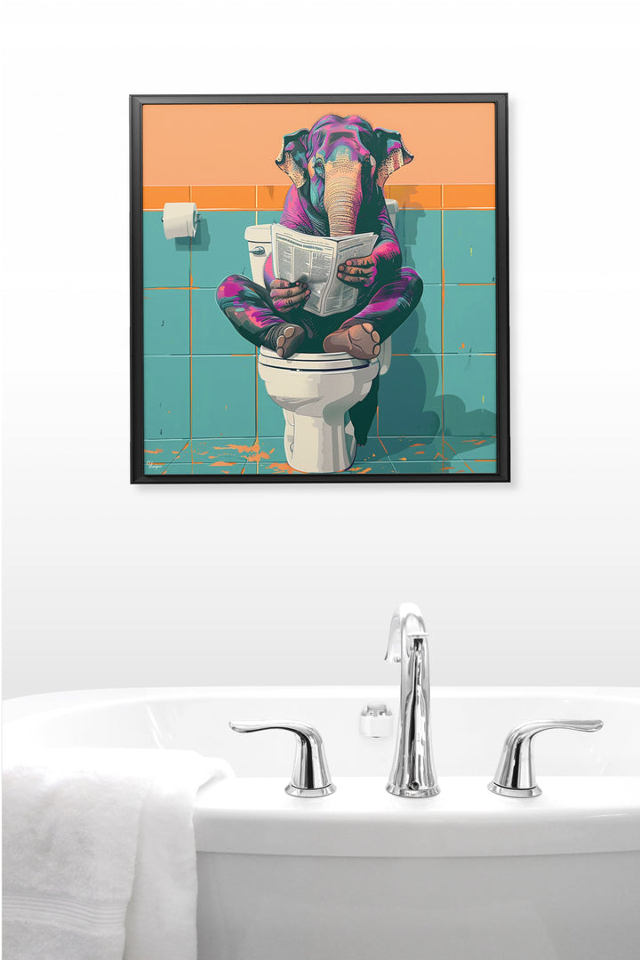 WANDBILD „Lesevergnügen mit Elefant“ – Acrylglas & Alu-Dibond | Exklusive und Moderne Kunst in Museumsqualität