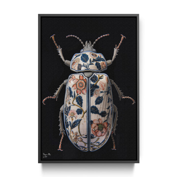 WANDBILD "Porzellan-Käfer mit Naturmotiven – Delfter Blue Stil" – Acrylglas & Alu-Dibond | Exklusive Limitierte und Moderne Kunst | 1 von 50 Weltweit in Museumsqualität