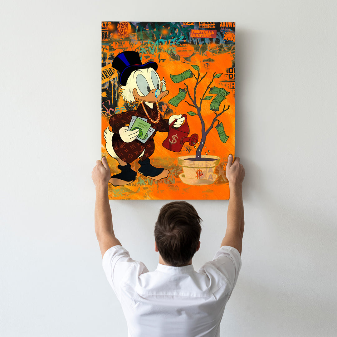 WANDBILD „Geldbaum“ – Acrylglas & Alu-Dibond | Exklusive und Moderne Pop-Art in Museumsqualität