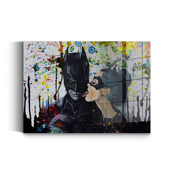 WANDBILD „Batman und Catwoman – Die Verführung“ – Acrylglas & Alu-Dibond | Exklusive und Moderne Pop-Art in Museumsqualität