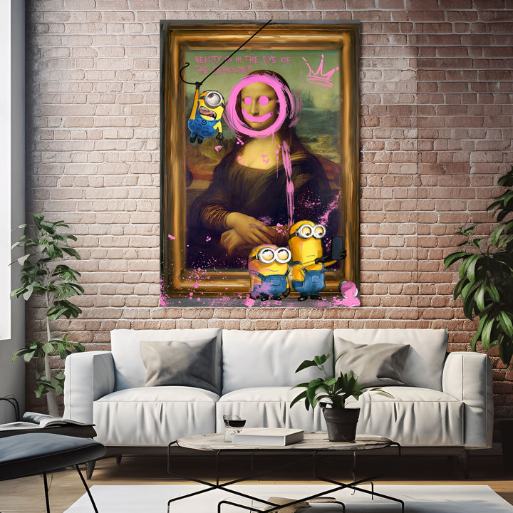 WANDBILD „Minions im Meisterwerk“ – Acrylglas & Alu-Dibond | Exklusive und Moderne Kunst in Museumsqualität