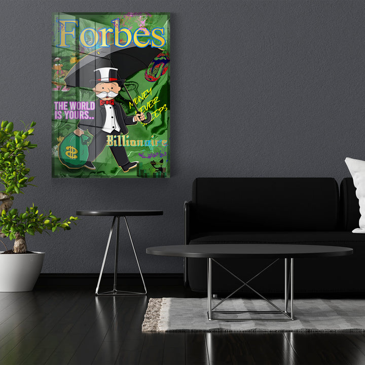 WANDBILD „Forbes Billionaire“ – Acrylglas & Alu-Dibond | Exklusive und Moderne Pop-Art in Museumsqualität