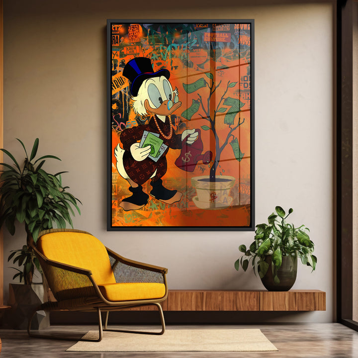 WANDBILD „Geldbaum“ – Acrylglas & Alu-Dibond | Exklusive und Moderne Pop-Art in Museumsqualität