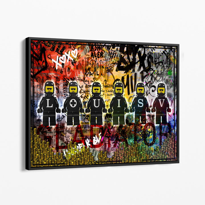 WANDBILD „Street Art – Louis V“ – Acrylglas & Alu-Dibond | Exklusive und Moderne Pop-Art in Museumsqualität