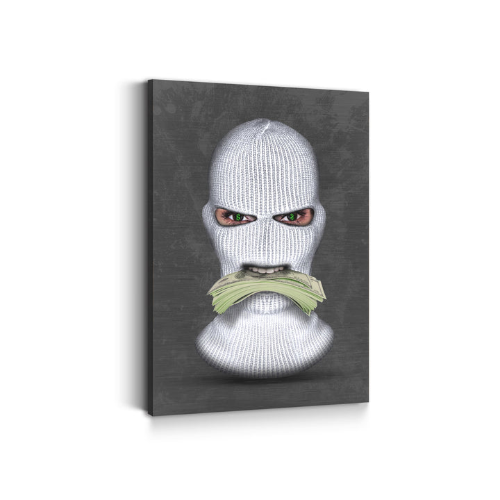 MURAL "Masked Moneymaker" – Acrylic glass &amp; Alu-Dibond | Exclusive and modern art in museum quality 
