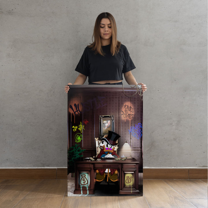 WANDBILD „Money is Power“ – Acrylglas & Alu-Dibond | Exklusive und Moderne Pop-Art in Museumsqualität