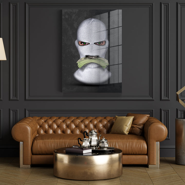 MURAL "Masked Moneymaker" – Acrylic glass &amp; Alu-Dibond | Exclusive and modern art in museum quality 