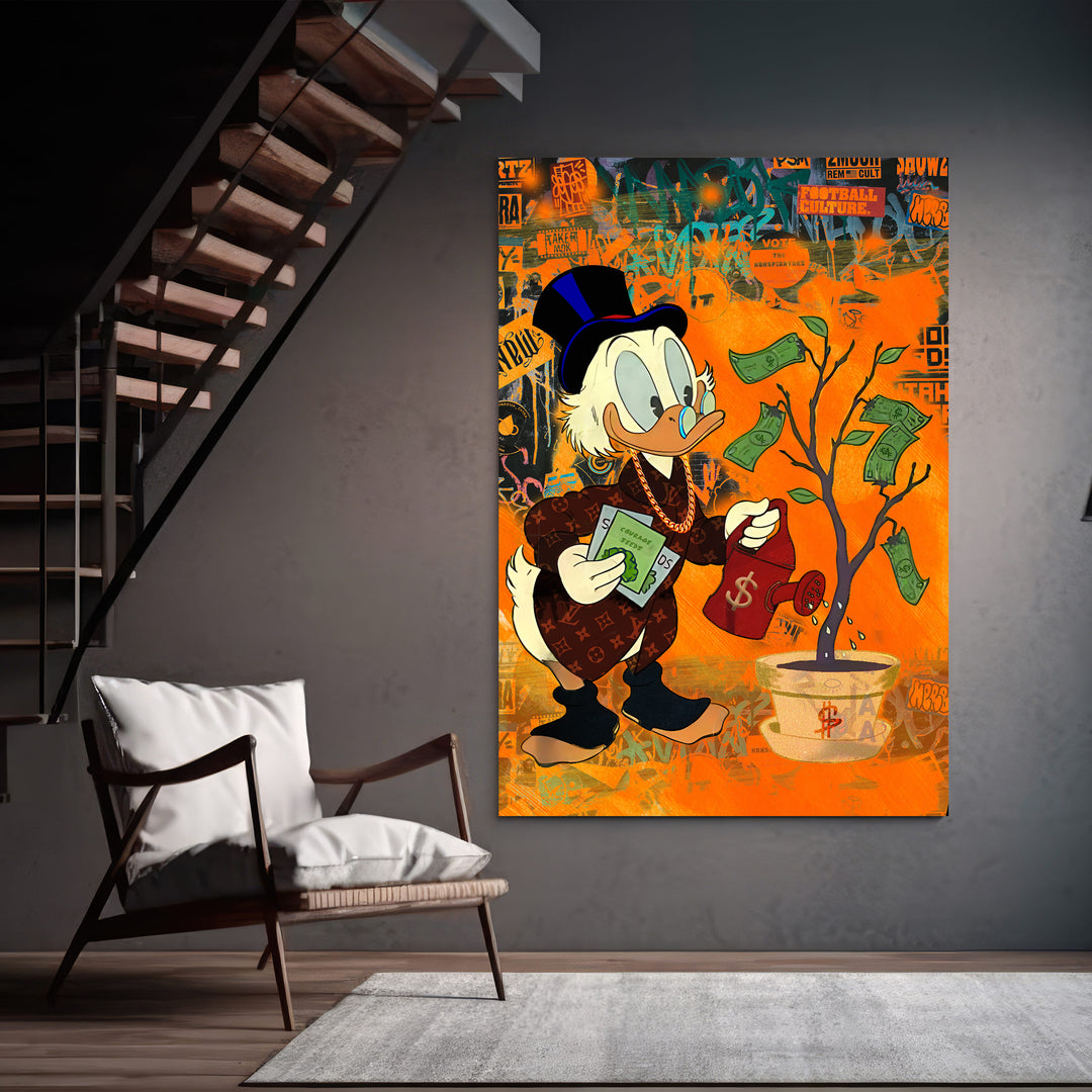 WANDBILD „Geldbaum“ – Acrylglas & Alu-Dibond | Exklusive und Moderne Pop-Art in Museumsqualität