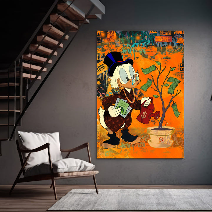 WANDBILD „Geldbaum“ – Acrylglas & Alu-Dibond | Exklusive und Moderne Pop-Art in Museumsqualität