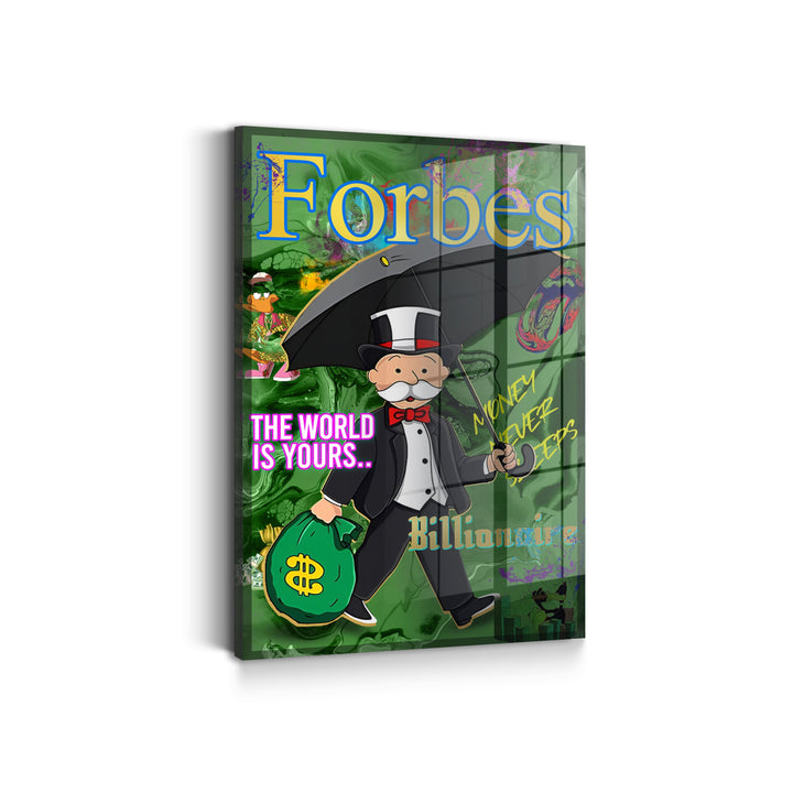 WANDBILD „Forbes Billionaire“ – Acrylglas & Alu-Dibond | Exklusive und Moderne Pop-Art in Museumsqualität