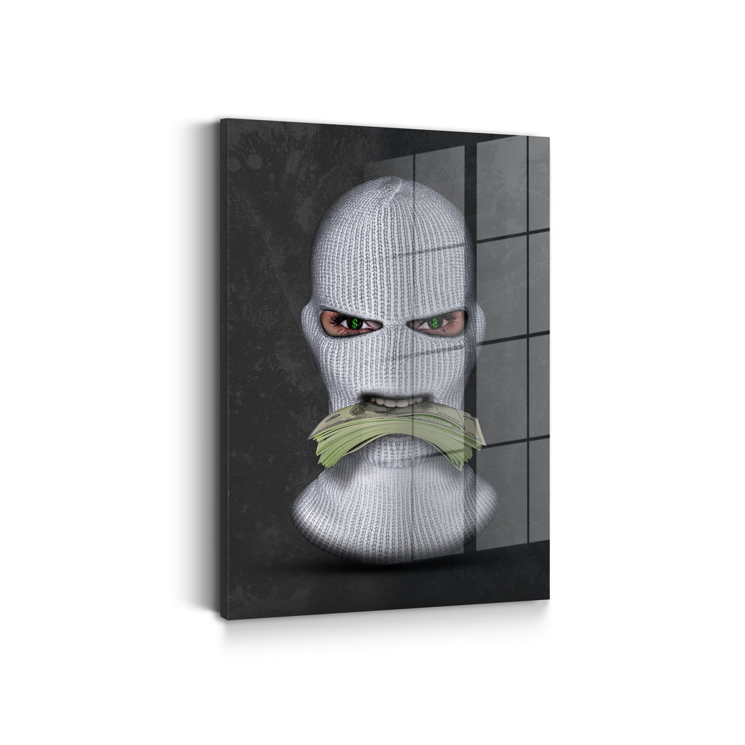 MURAL "Masked Moneymaker" – Acrylic glass &amp; Alu-Dibond | Exclusive and modern art in museum quality 