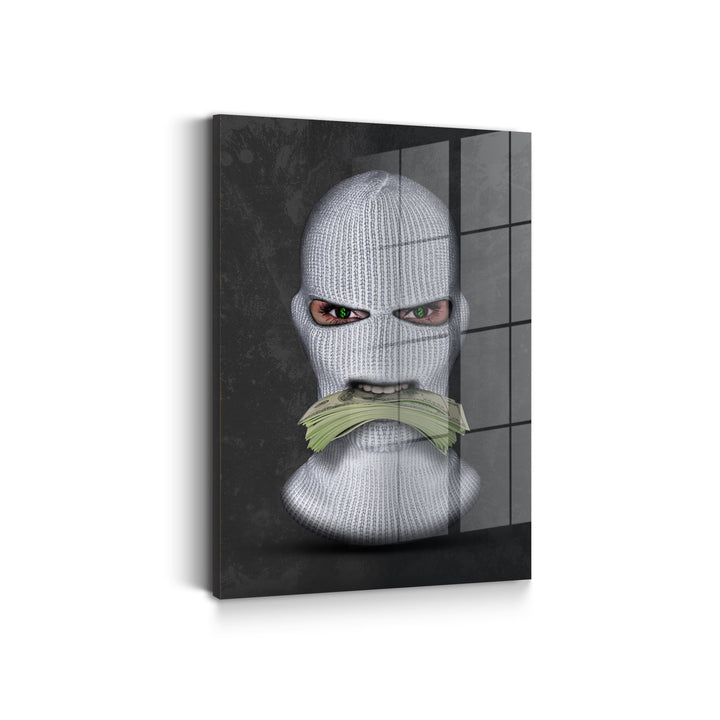 MURAL "Masked Moneymaker" – Acrylic glass &amp; Alu-Dibond | Exclusive and modern art in museum quality 