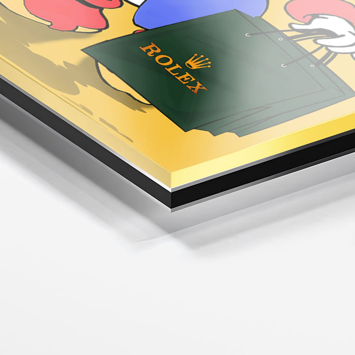 WANDBILD „Reicher Onkel Dagobert“ – Acrylglas & Alu-Dibond | Exklusive und Moderne Pop-Art in Museumsqualität