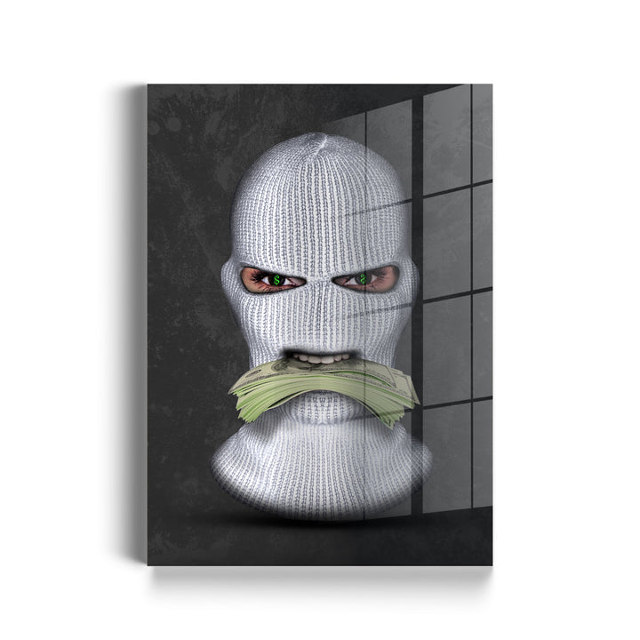 MURAL "Masked Moneymaker" – Acrylic glass &amp; Alu-Dibond | Exclusive and modern art in museum quality 