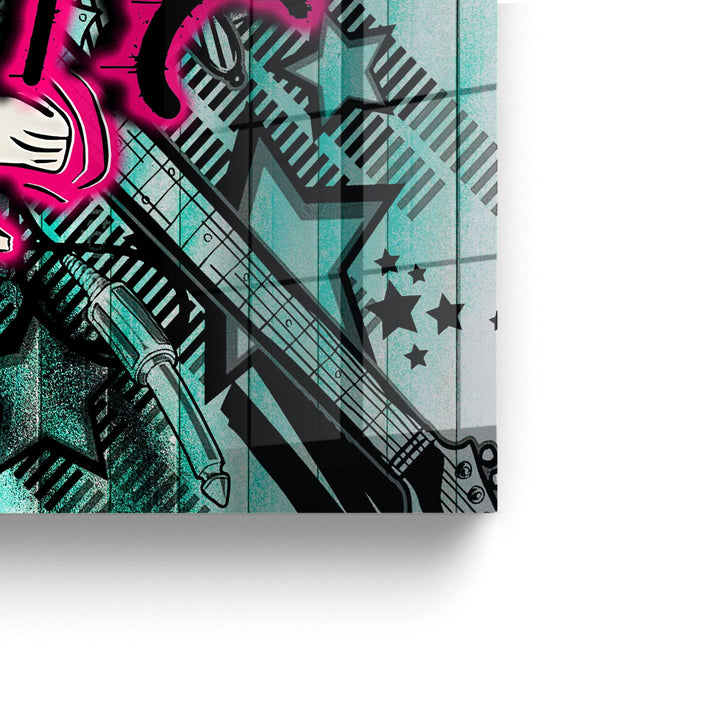 WANDBILD „Rock’n’Roll Duo“ – Acrylglas & Alu-Dibond | Exklusive und Moderne Pop-Art in Museumsqualität