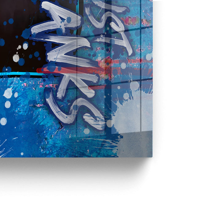 WANDBILD „Glaub nicht den Banken“ – Acrylglas & Alu-Dibond | Exklusive und Moderne Pop-Art in Museumsqualität