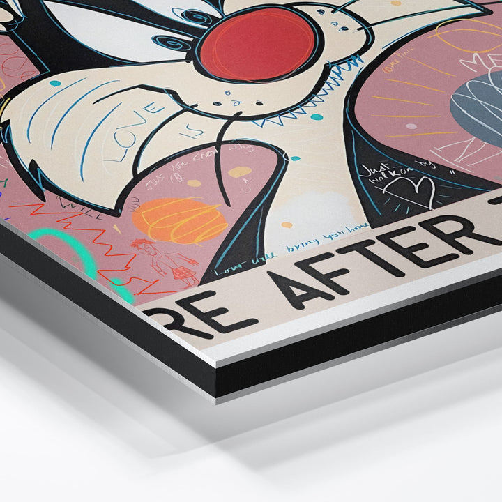 WANDBILD „Wir sind hinter dem gleichen Regenbogen“ – Acrylglas & Alu-Dibond | Exklusive und Moderne Pop-Art in Museumsqualität