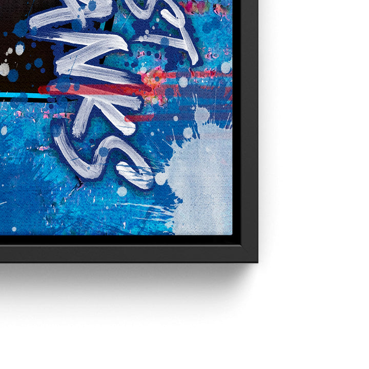 WANDBILD „Glaub nicht den Banken“ – Acrylglas & Alu-Dibond | Exklusive und Moderne Pop-Art in Museumsqualität