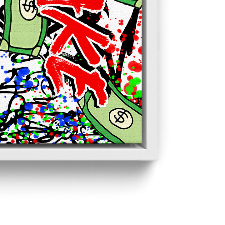WANDBILD „Geldträume“ – Acrylglas & Alu-Dibond | Exklusive und Moderne Pop-Art in Museumsqualität