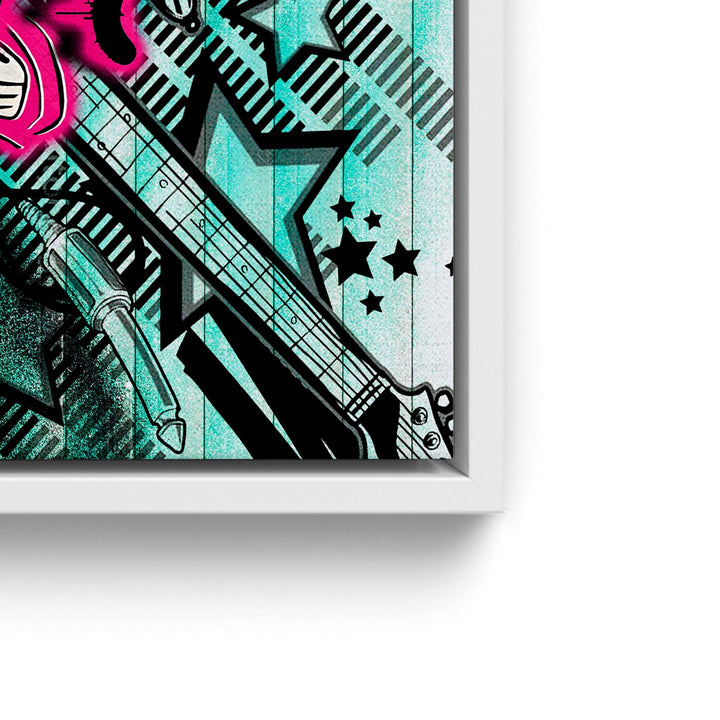 WANDBILD „Rock’n’Roll Duo“ – Acrylglas & Alu-Dibond | Exklusive und Moderne Pop-Art in Museumsqualität