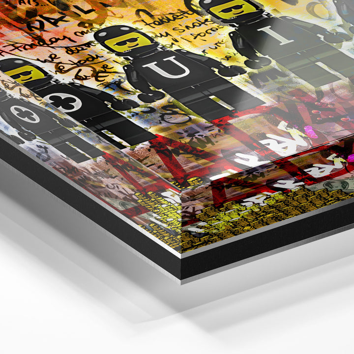 WANDBILD „Street Art – Louis V“ – Acrylglas & Alu-Dibond | Exklusive und Moderne Pop-Art in Museumsqualität