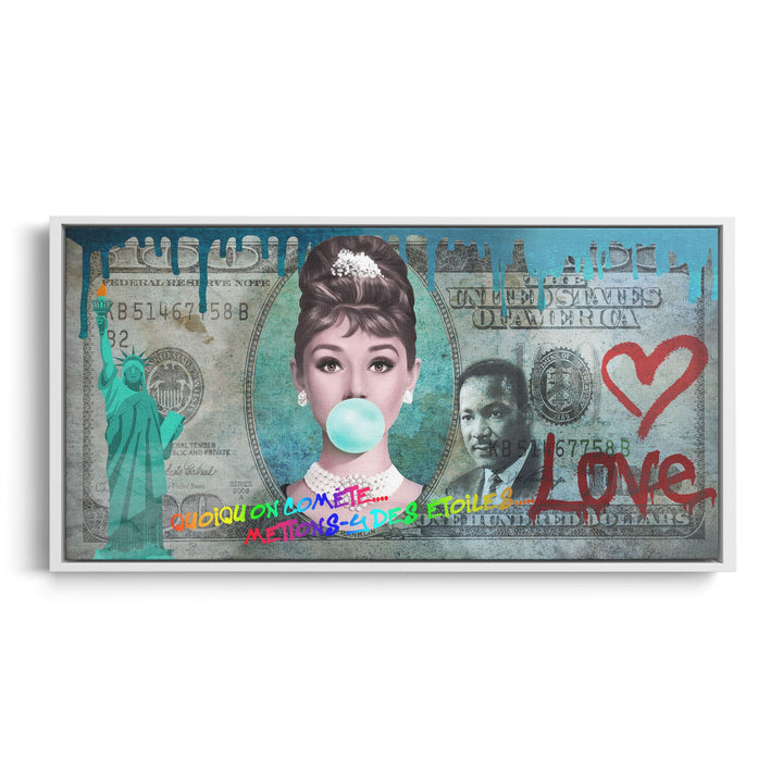 WANDBILD „Audrey Hepburn – Liebe und Glamour“ – Acrylglas & Alu-Dibond | Exklusive und Moderne Pop-Art in Museumsqualität