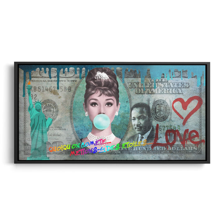 WANDBILD „Audrey Hepburn – Liebe und Glamour“ – Acrylglas & Alu-Dibond | Exklusive und Moderne Pop-Art in Museumsqualität