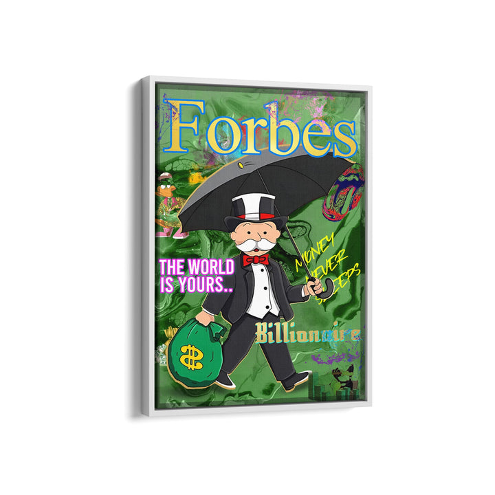 WANDBILD „Forbes Billionaire“ – Acrylglas & Alu-Dibond | Exklusive und Moderne Pop-Art in Museumsqualität