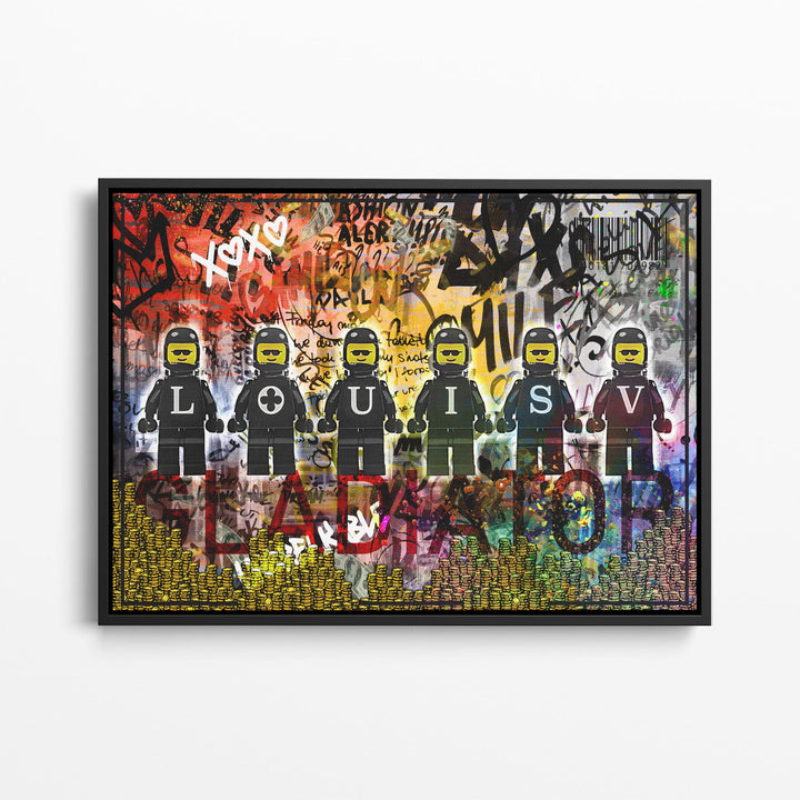 WANDBILD „Street Art – Louis V“ – Acrylglas & Alu-Dibond | Exklusive und Moderne Pop-Art in Museumsqualität