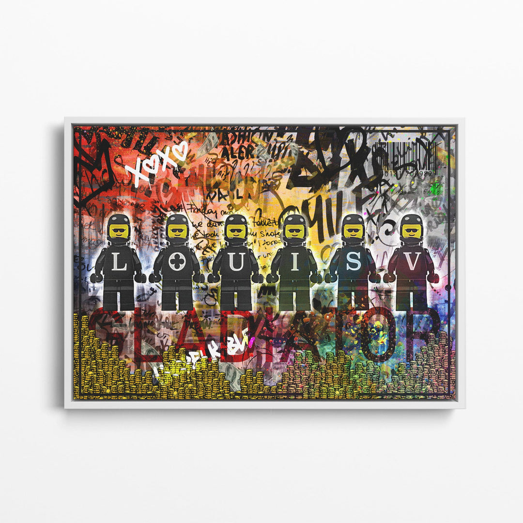 WANDBILD „Street Art – Louis V“ – Acrylglas & Alu-Dibond | Exklusive und Moderne Pop-Art in Museumsqualität
