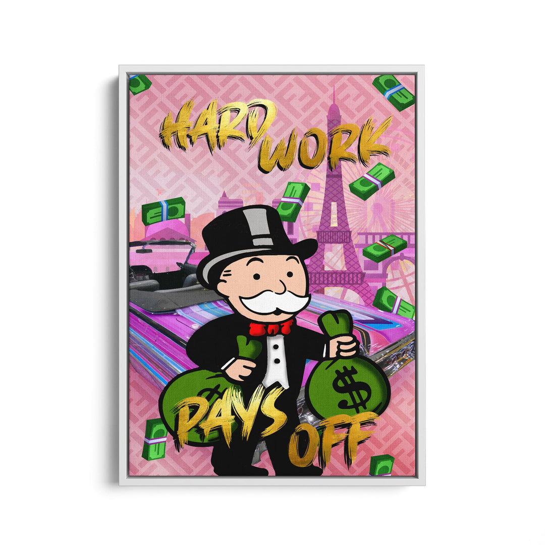 WANDBILD „Hard Work Pays Off“ – Acrylglas & Alu-Dibond | Exklusive und Moderne Pop-Art in Museumsqualität