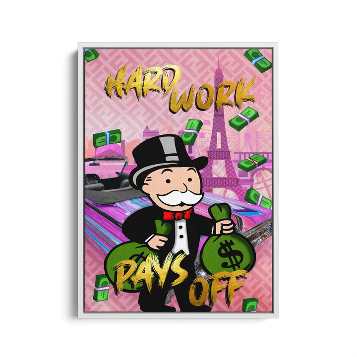 WANDBILD „Hard Work Pays Off“ – Acrylglas & Alu-Dibond | Exklusive und Moderne Pop-Art in Museumsqualität