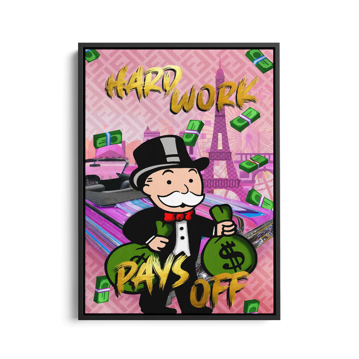 WANDBILD „Hard Work Pays Off“ – Acrylglas & Alu-Dibond | Exklusive und Moderne Pop-Art in Museumsqualität