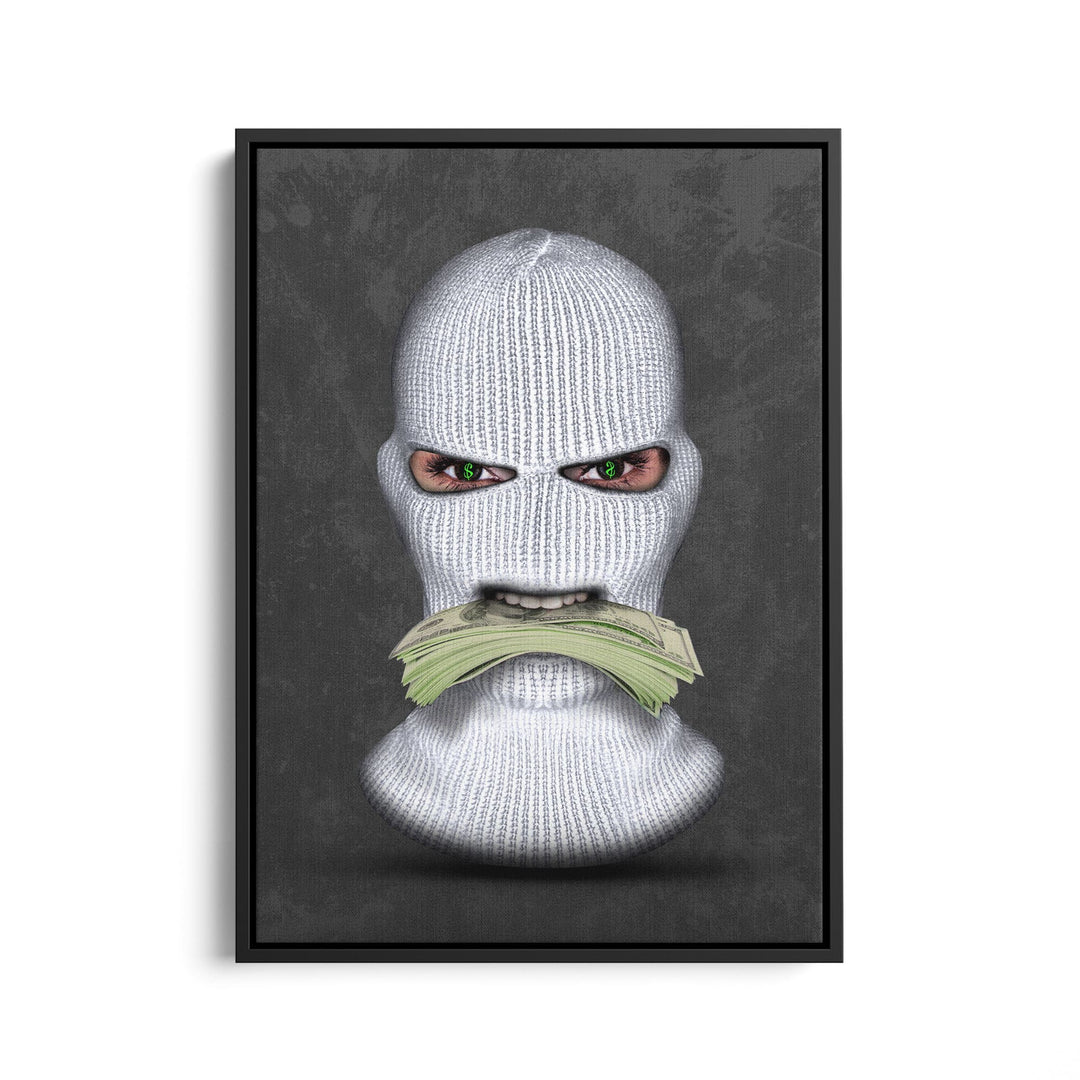 MURAL "Masked Moneymaker" – Acrylic glass &amp; Alu-Dibond | Exclusive and modern art in museum quality 