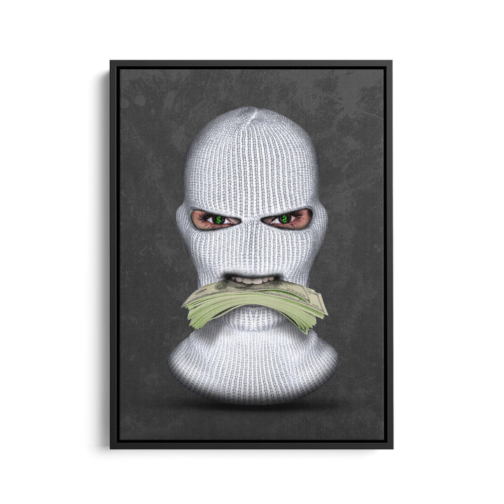 MURAL "Masked Moneymaker" – Acrylic glass &amp; Alu-Dibond | Exclusive and modern art in museum quality 