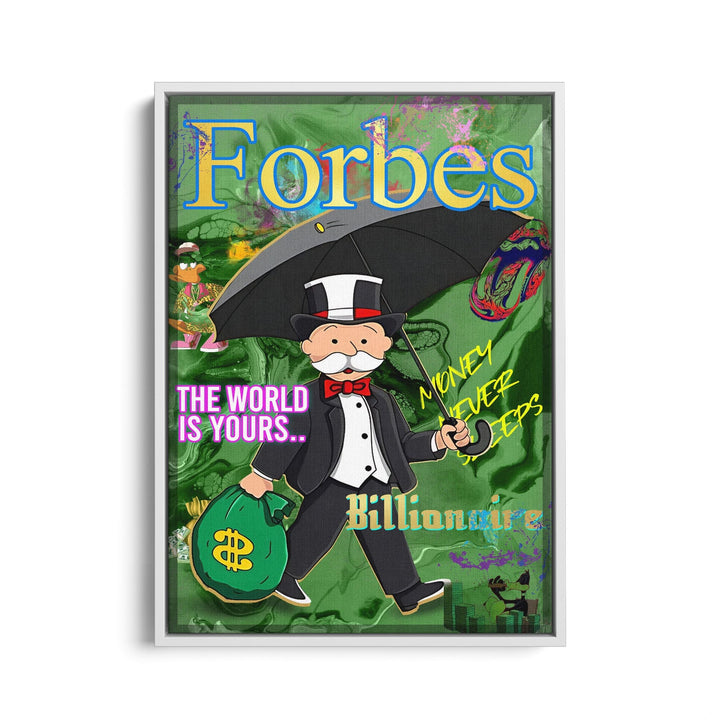 WANDBILD „Forbes Billionaire“ – Acrylglas & Alu-Dibond | Exklusive und Moderne Pop-Art in Museumsqualität