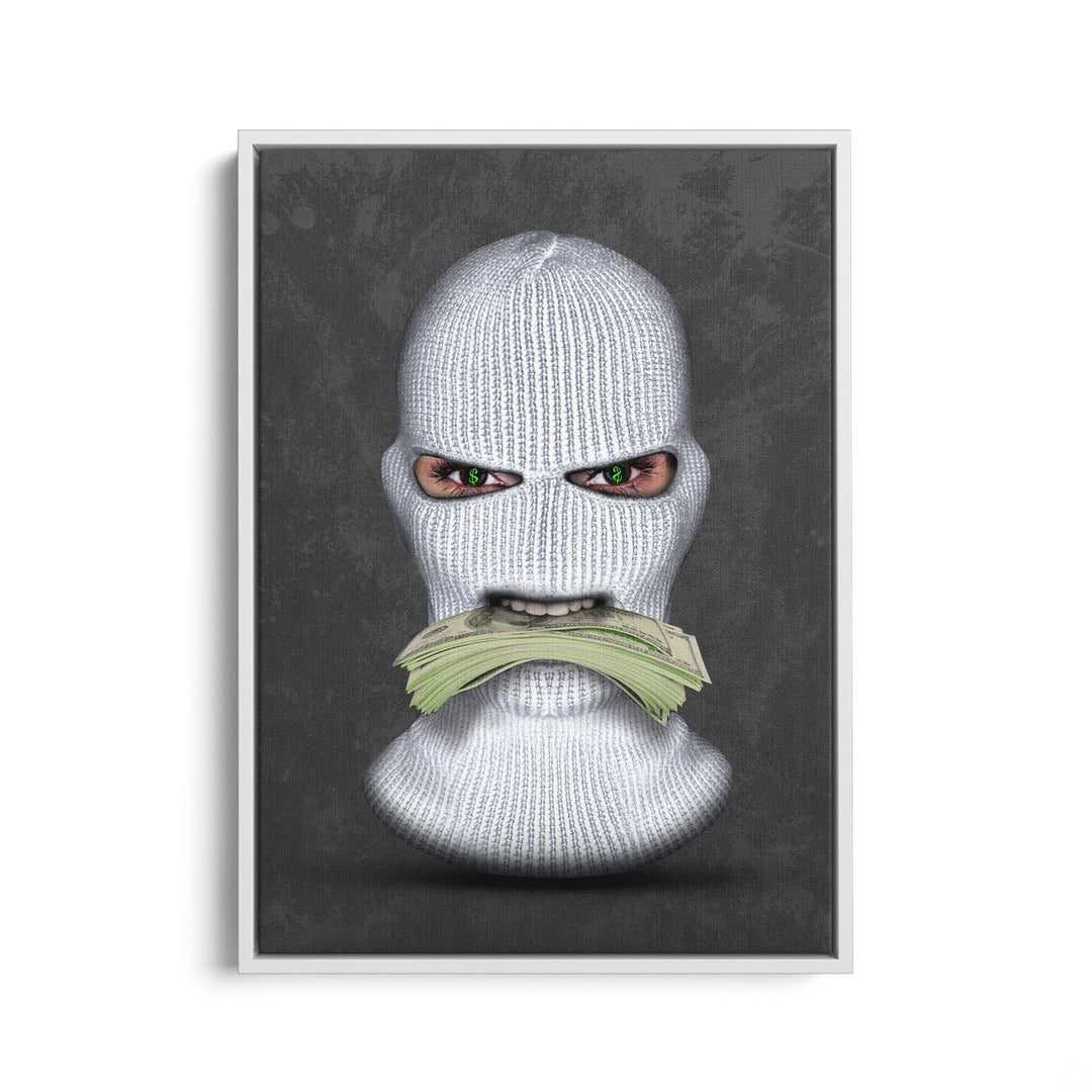 MURAL "Masked Moneymaker" – Acrylic glass &amp; Alu-Dibond | Exclusive and modern art in museum quality 