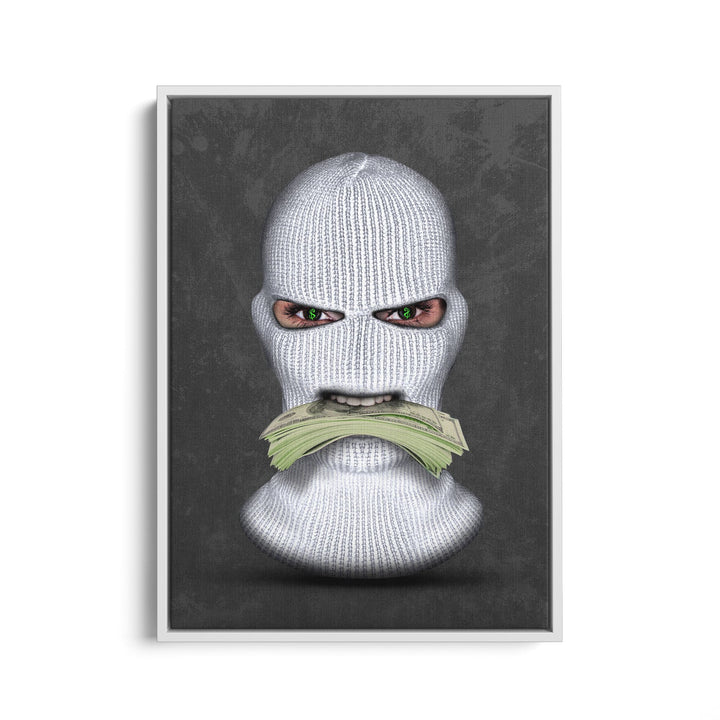 MURAL "Masked Moneymaker" – Acrylic glass &amp; Alu-Dibond | Exclusive and modern art in museum quality 