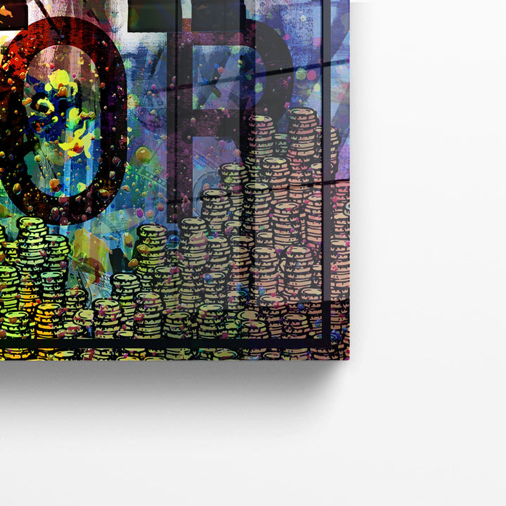 WANDBILD „Street Art – Louis V“ – Acrylglas & Alu-Dibond | Exklusive und Moderne Pop-Art in Museumsqualität