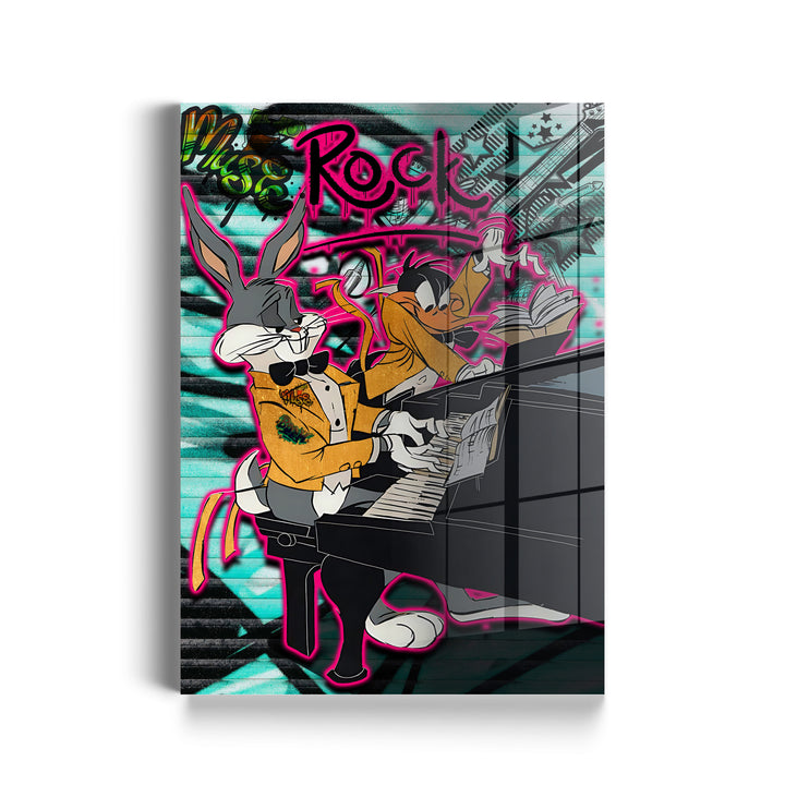 WANDBILD „Rock’n’Roll Duo“ – Acrylglas & Alu-Dibond | Exklusive und Moderne Pop-Art in Museumsqualität