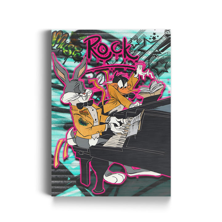 WANDBILD „Rock’n’Roll Duo“ – Acrylglas & Alu-Dibond | Exklusive und Moderne Pop-Art in Museumsqualität