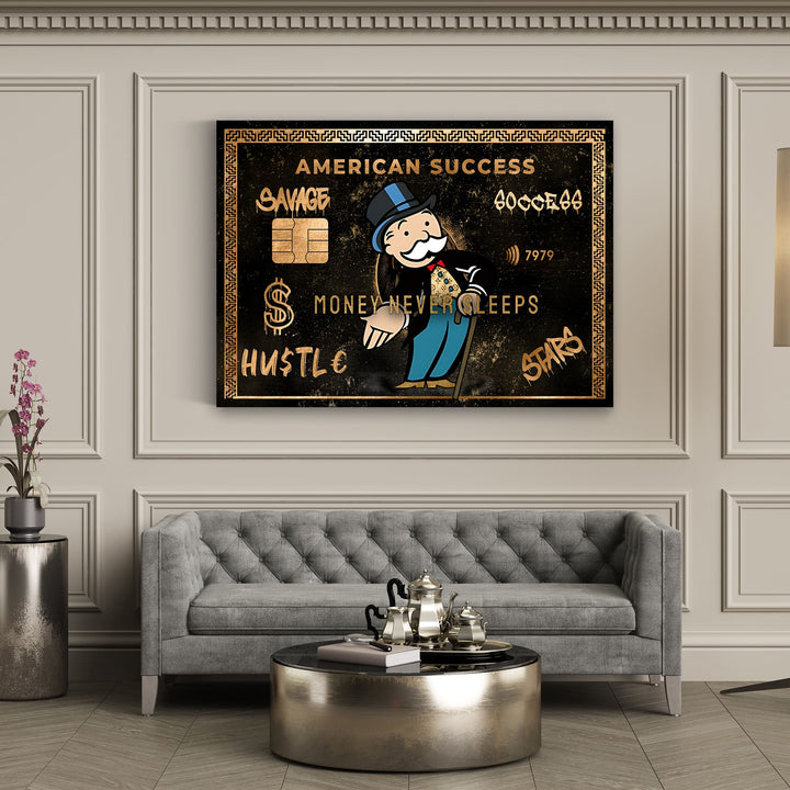 WANDBILD „American Success“ – Acrylglas & Alu-Dibond | Exklusive und Moderne Pop-Art in Museumsqualität