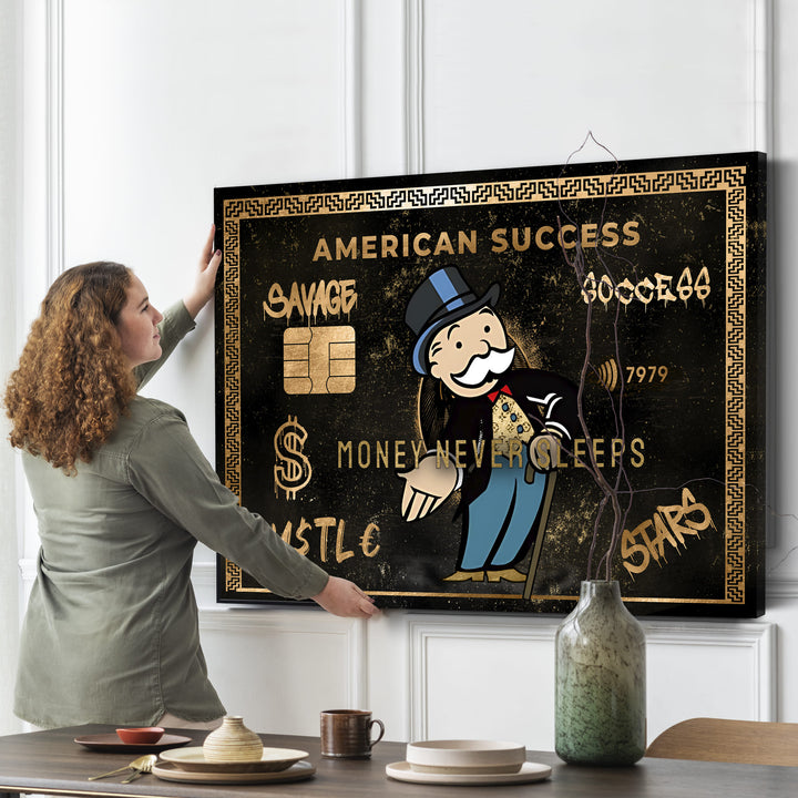 WANDBILD „American Success“ – Acrylglas & Alu-Dibond | Exklusive und Moderne Pop-Art in Museumsqualität